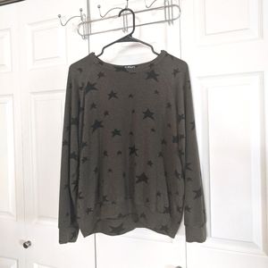 Long Sleeve Army Green Star Sweatshirt Buffalo David Button Large